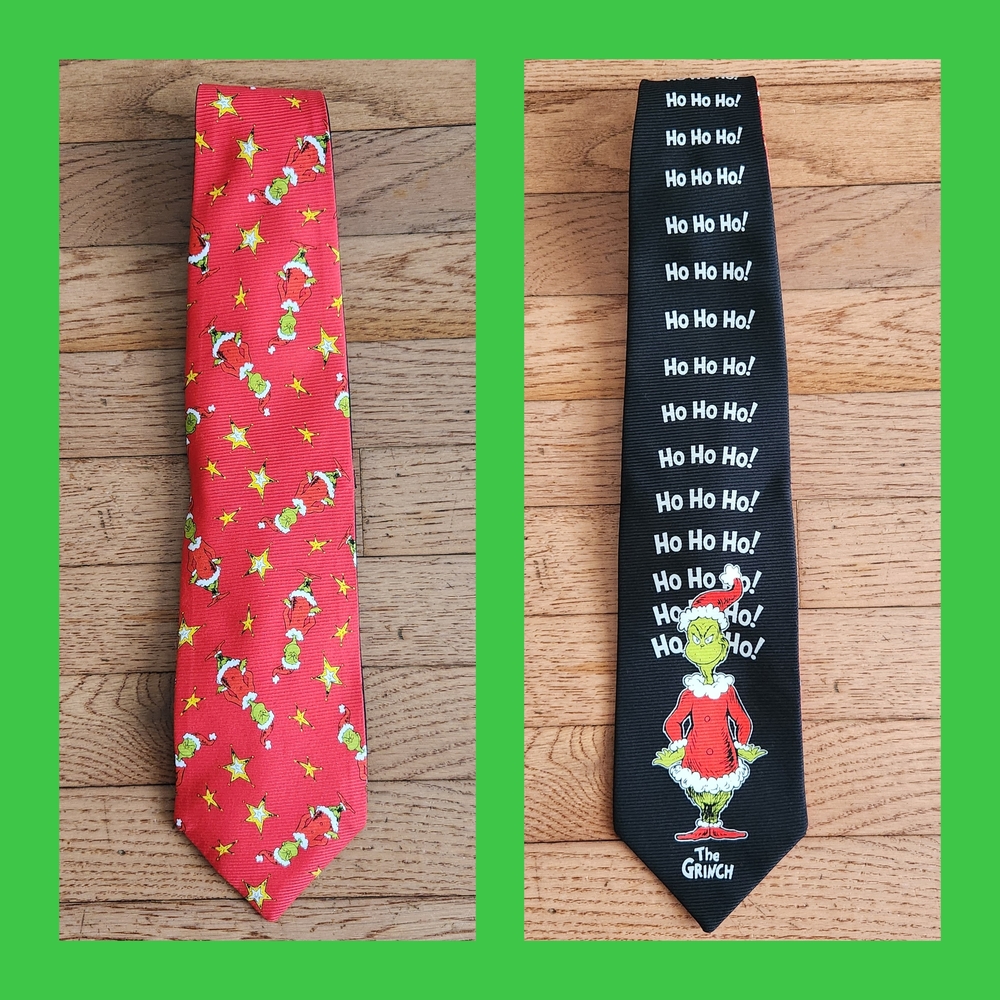 Reversible Christmas Tie "The Grinch"